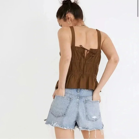 Madewell Relaxed Denim Jean Shorts Madeira Light Wash Side Slit Distressed - Picture 3 of 10